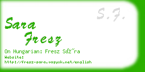 sara fresz business card